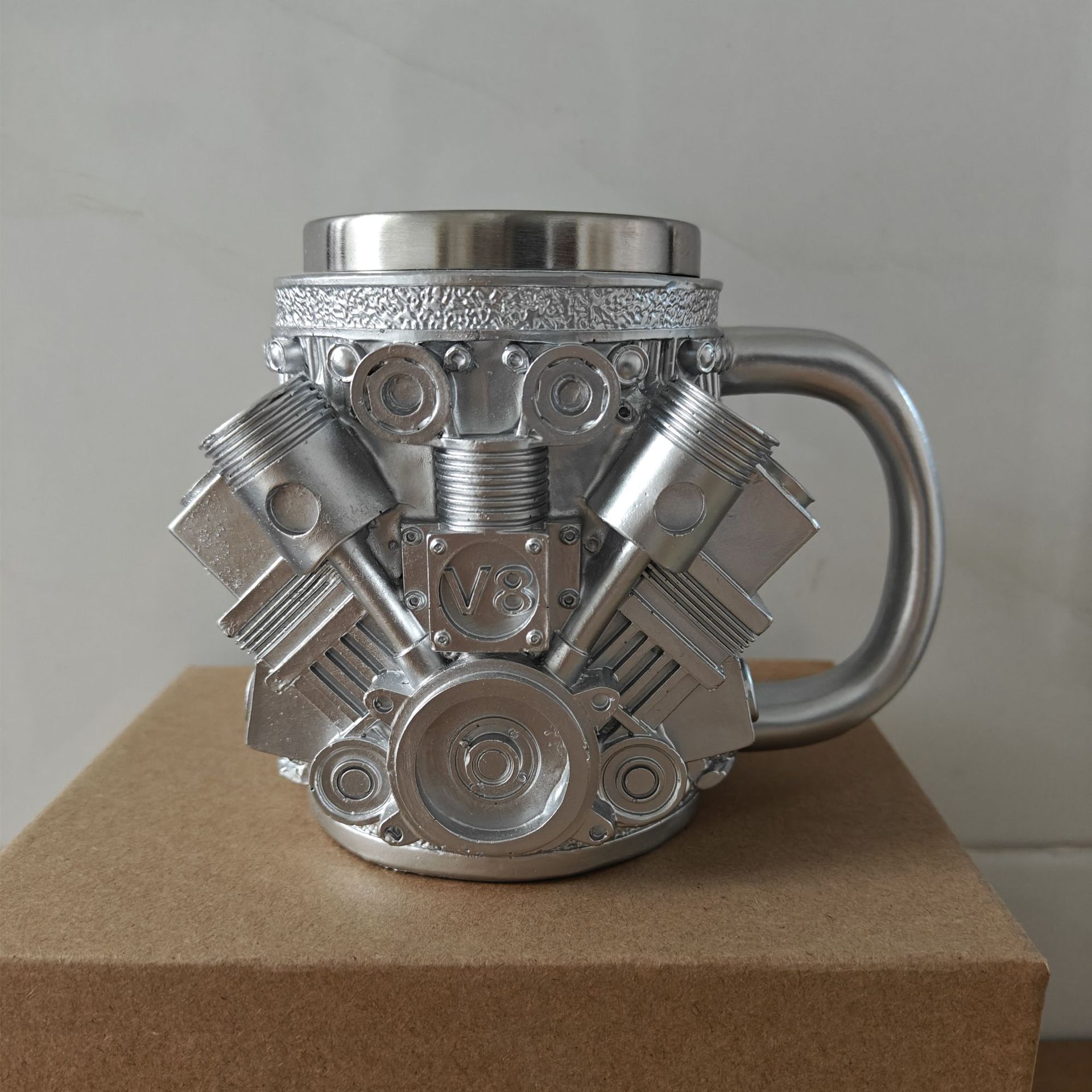 Stainless Steel V6V8 Coffee Cup Mechanical Engine Engine Mug