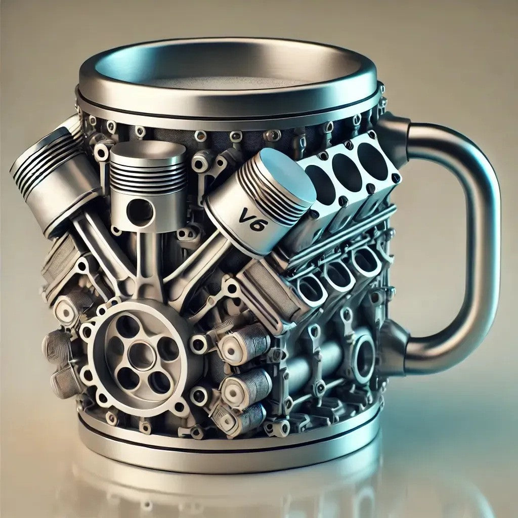 Stainless Steel V6V8 Coffee Cup Mechanical Engine Engine Mug