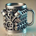 Stainless Steel V6V8 Coffee Cup Mechanical Engine Engine Mug