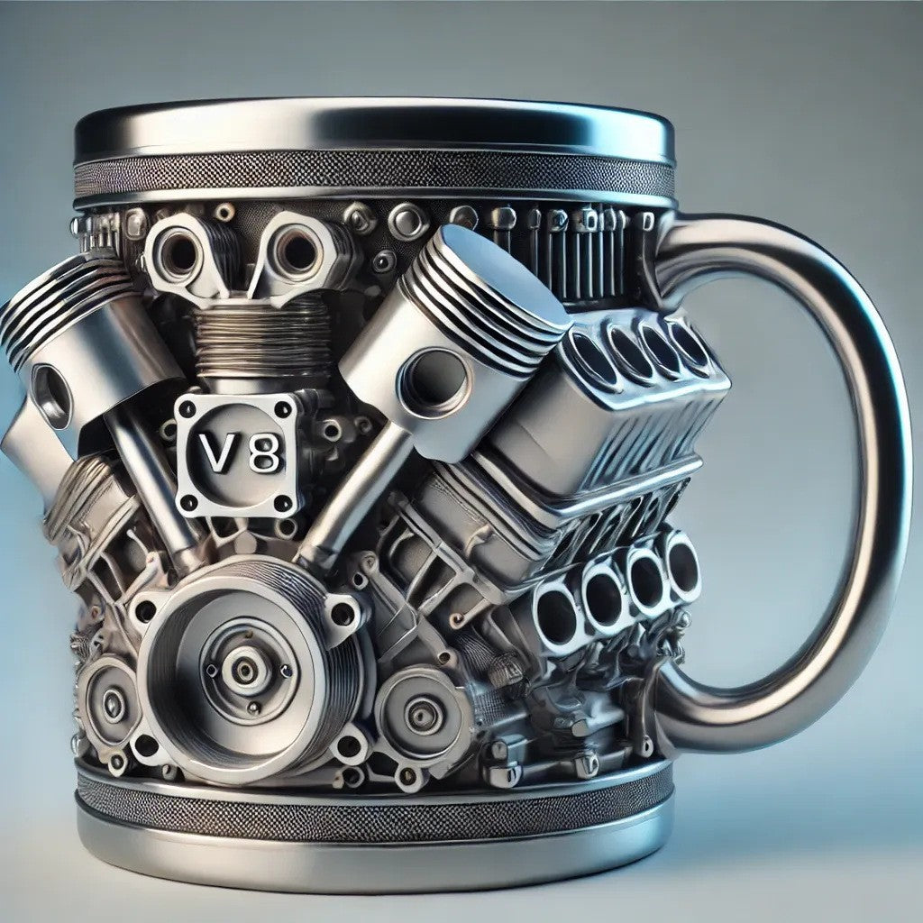 Stainless Steel V6V8 Coffee Cup Mechanical Engine Engine Mug