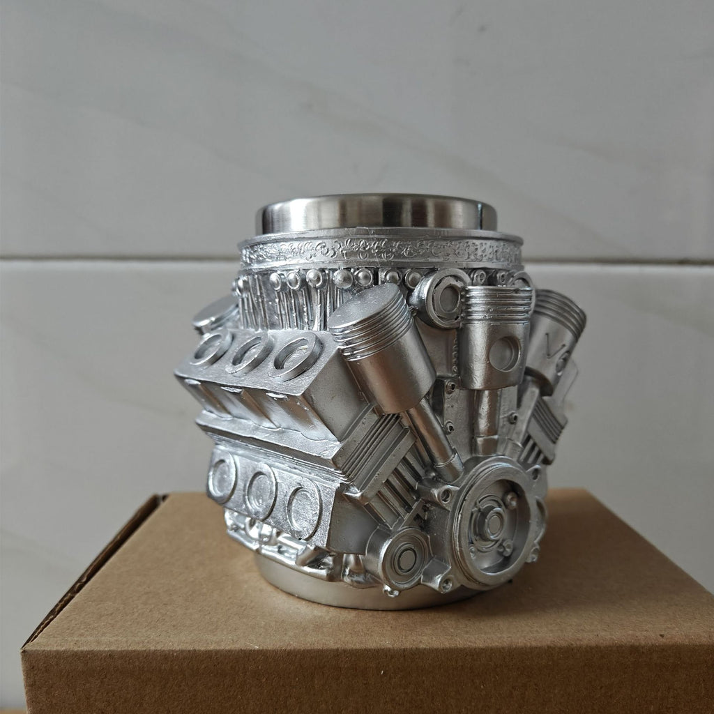 Stainless Steel V6V8 Coffee Cup Mechanical Engine Engine Mug
